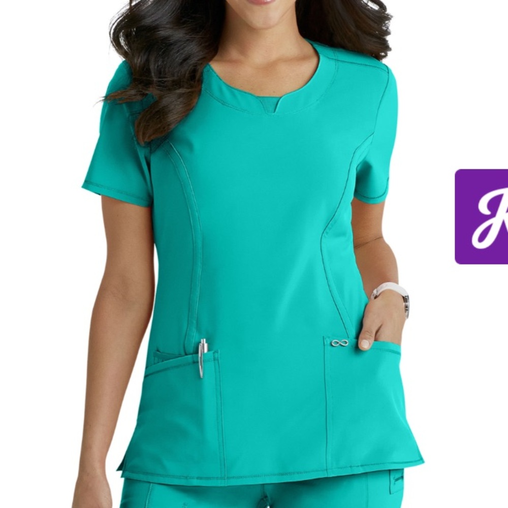 Cherokee Infinity Scrubs: Round Neck Top With Certainty